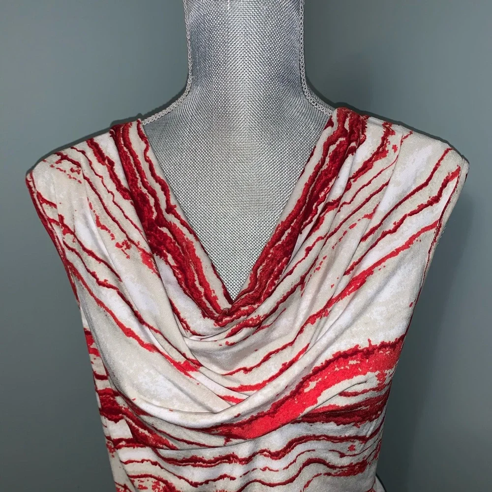 MICHEAL MICHAEL KORS drape neck print Blouse women’s size small - Picture 2 of 7